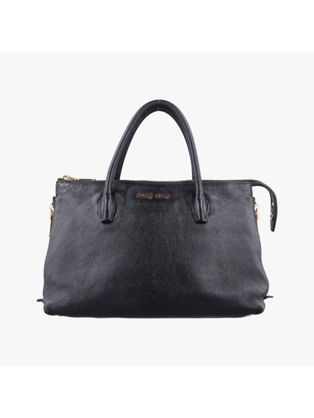 Miu Miu Madras Black Leather Handbag